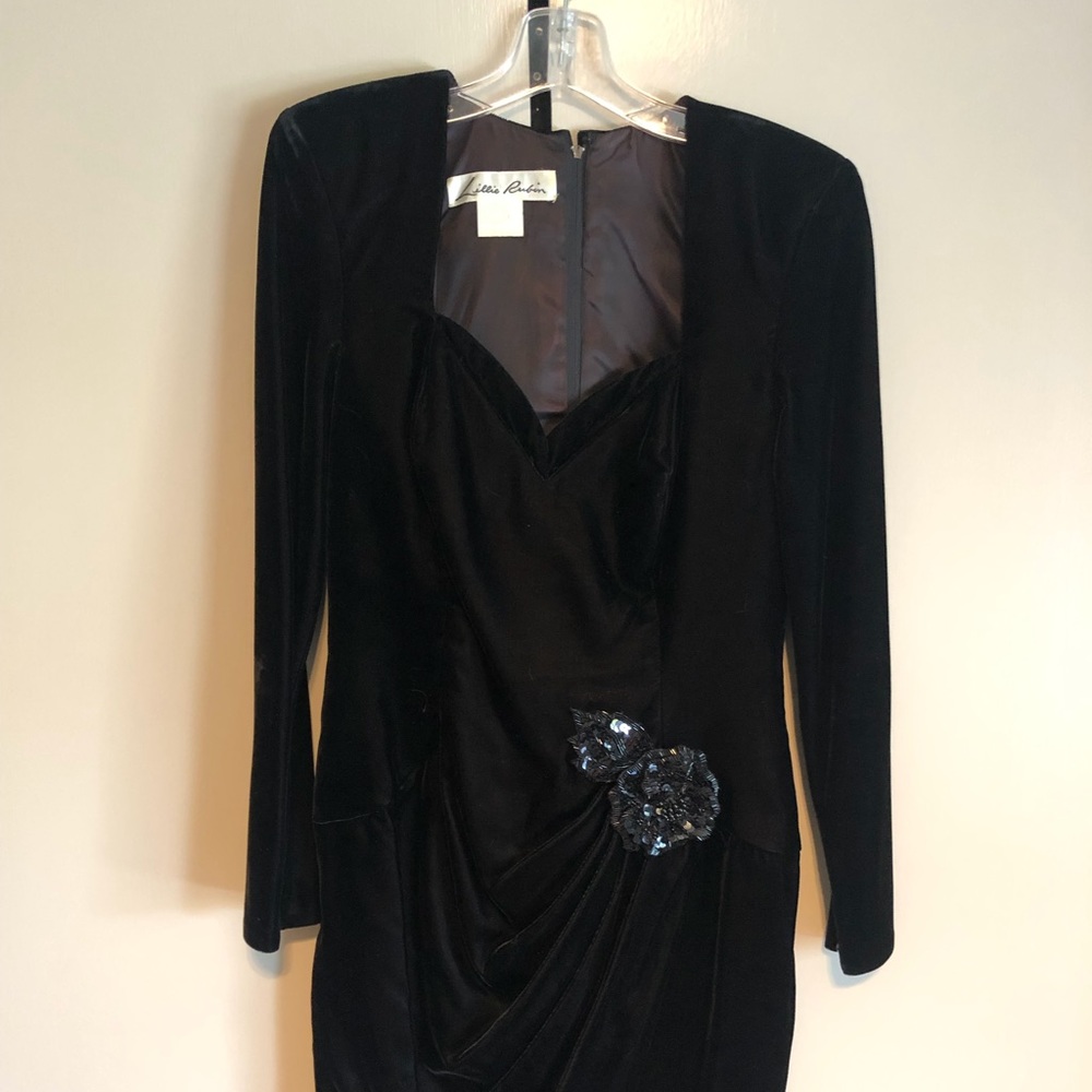Vintage Black Velvet Lillie Rubin Dress